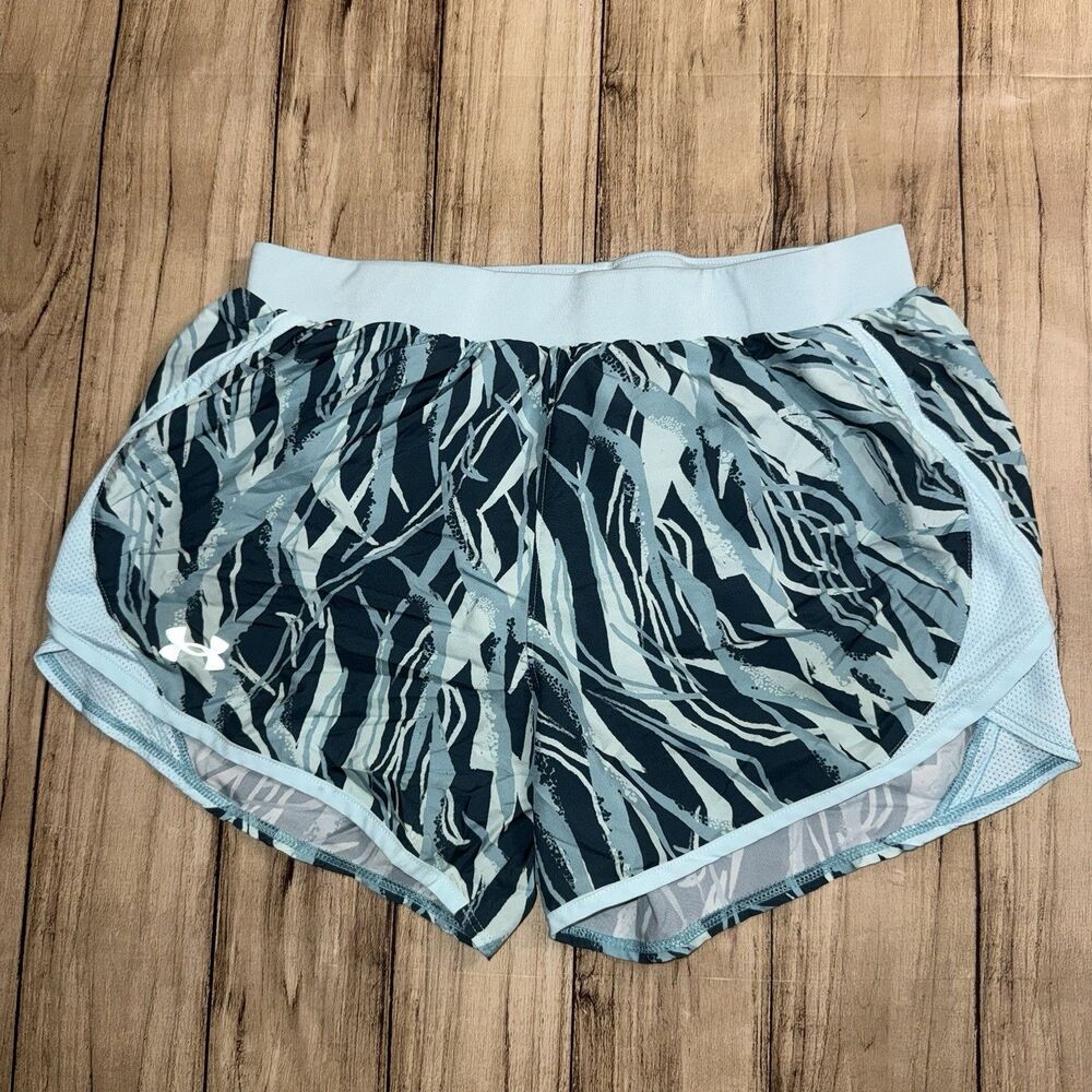 Under Armour Women's UA Fly-By 2.0 Printed Shorts Heatgear Loose Fit Size Small